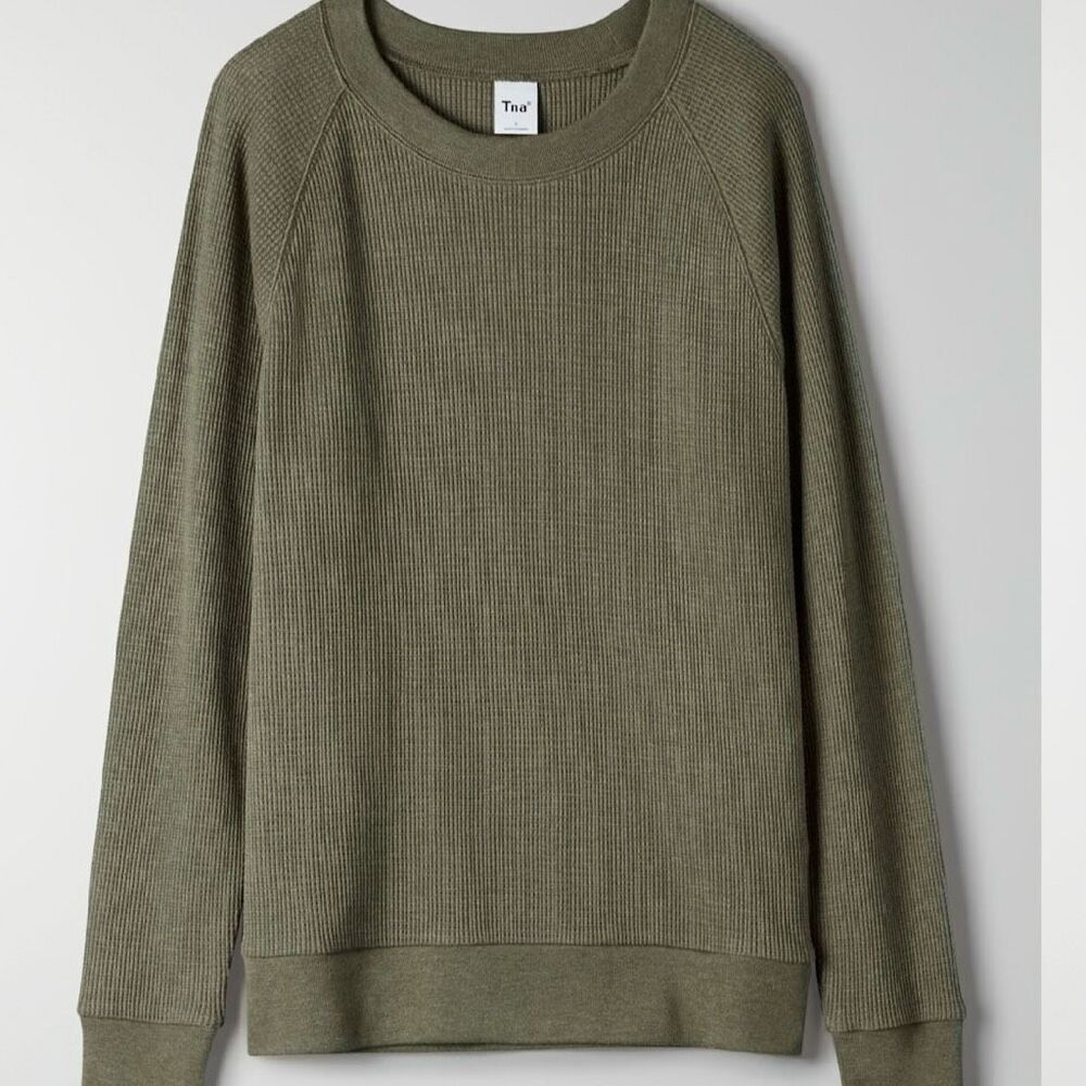 Aritzia by TNA Waffle Knit Long Sleeve Pullover Size Medium